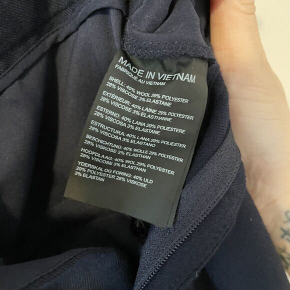 Women’s Club Monaco Wool Blend Navy Delaynee Wide Leg Trouser Sz 6 - Picture 6 of 7